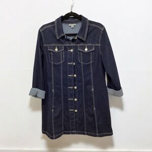 Westport Dark Wash Stretch Denim Jacket, Button Front, Side Pockets, Medium